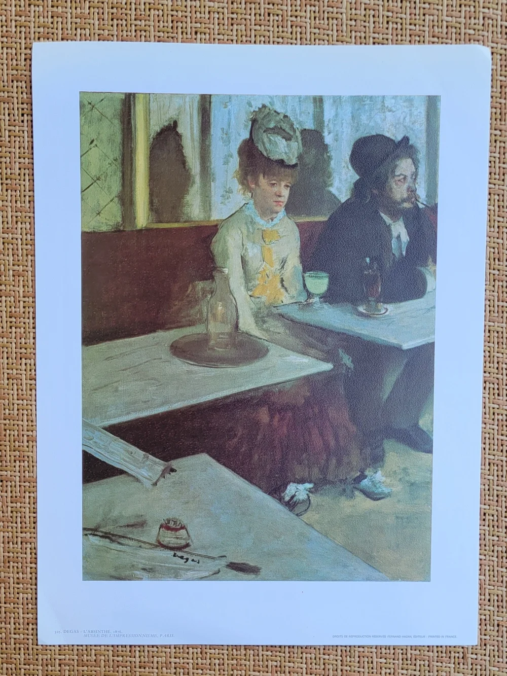 Mid-century Art Print: L'Absinthe by Degas Published by Fernand Hazan